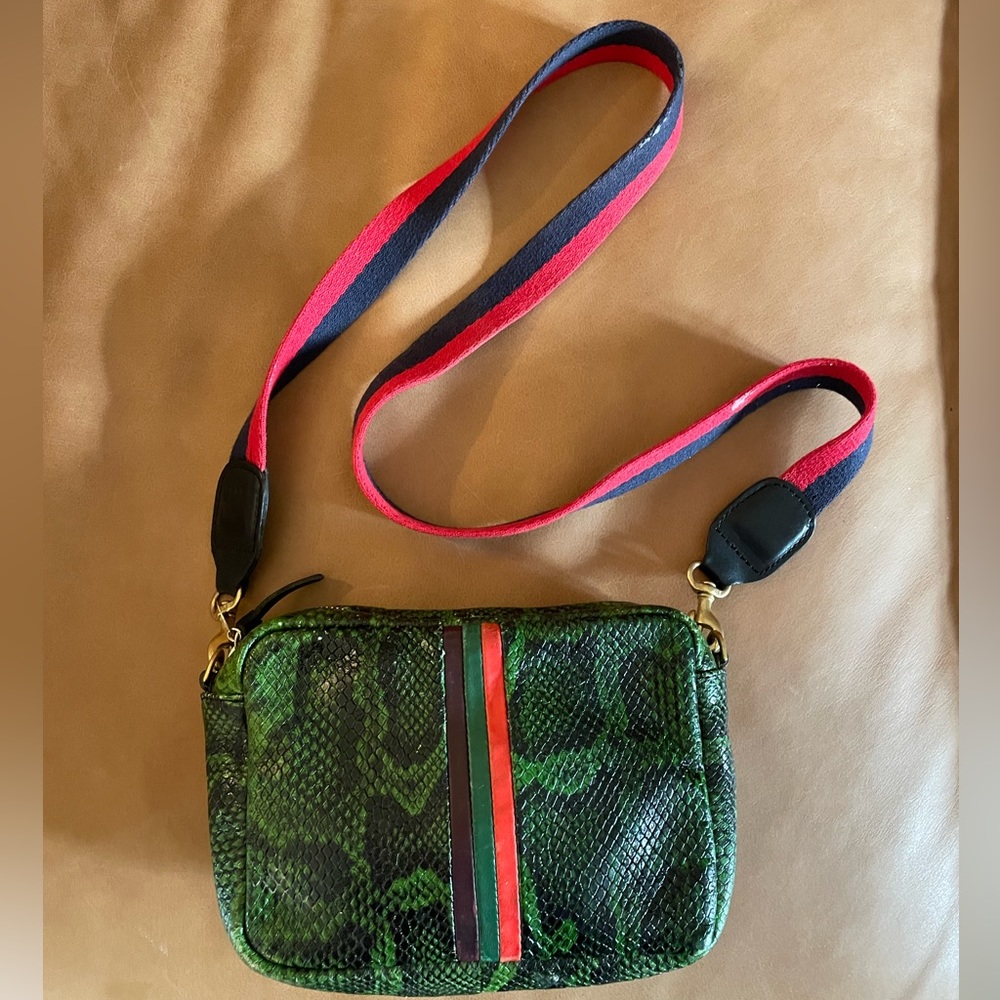 Clare V Midi Sac - Green Snake